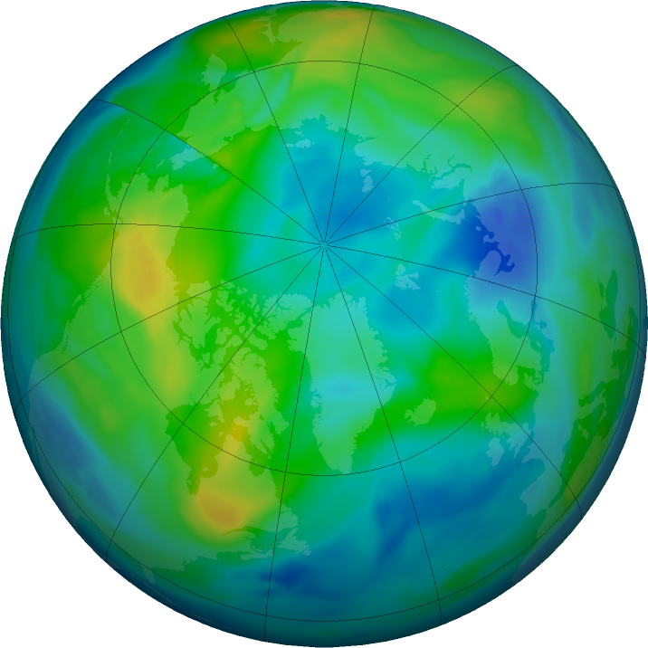 Arctic ozone map for 10 November 2017